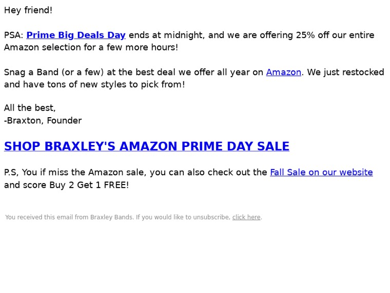 Braxley Bands: the founder's note on the last day of Prime Big Deal Days